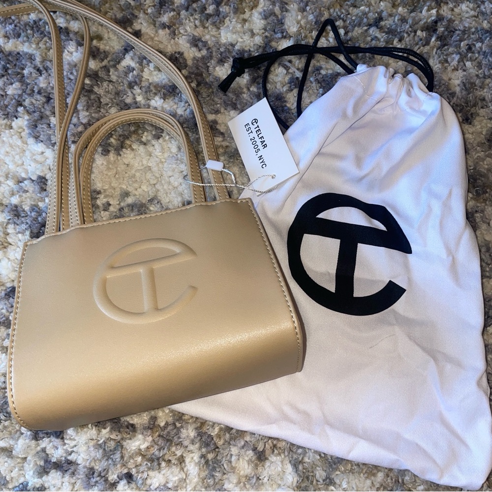Telfar Small “Shopping Bag” in Cream